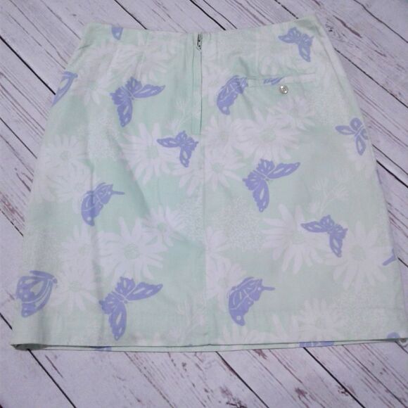 Lilly Pulitzer Vintage Palm Beach Macie Butterfly Clover Mini Skirt 6 - Picture 2 of 4